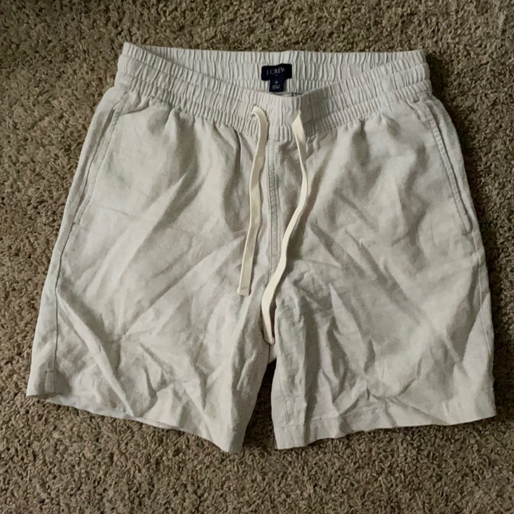 Linen j crew shorts beige